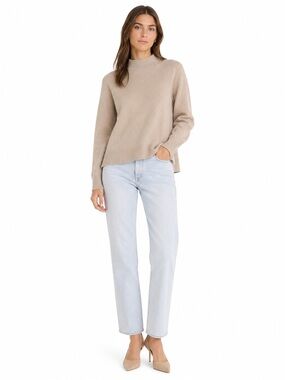 rag & bone 100% Cashmere Mock Neck Sweater Taupe Beige Size S